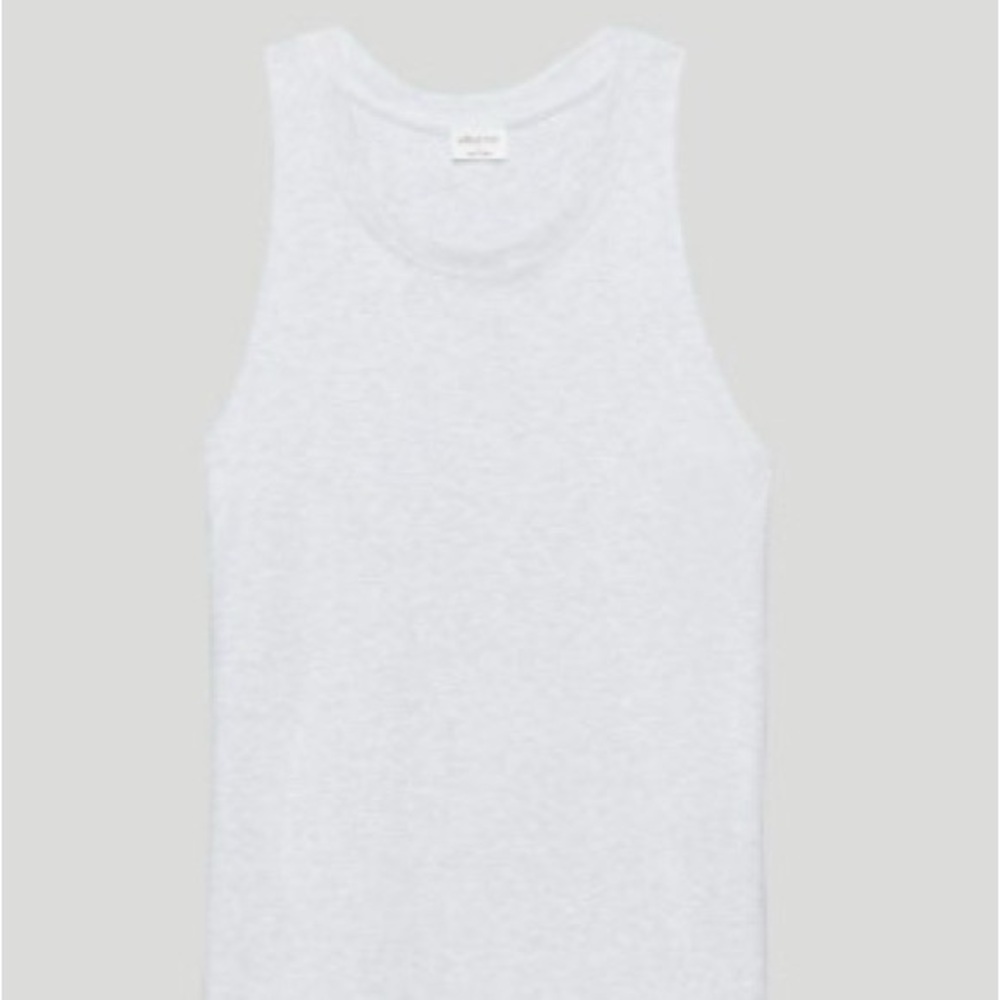 Gray Ribbed Tank Top